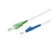 SC/APC - LC/UPC simplex 9/125 SM 5m arm.weiß 3mm B3 LSZH