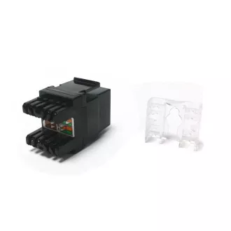 DATACOM UTP Keystone Cat5e schwarz Dual Slim rückseitige Aussparung