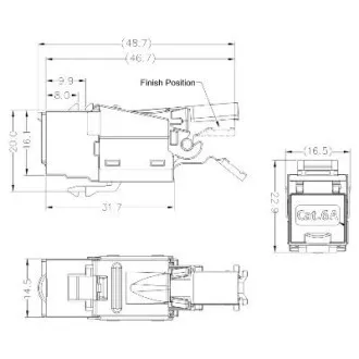 DATACOM STP Keystone 10G RJ45 CAT6A Silber DATACOM STP Keystone 10G RJ45 CAT6A Silber