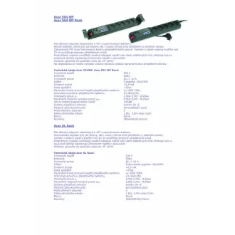 19" Acar 504WF 5x220V-3m schwarz Schalterschutz 19" Acar 504WF 5x220V-3m schwarz Schalterschutz