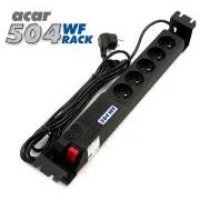 19" Acar 504WF 5x220V-3m schwarz Schalterschutz