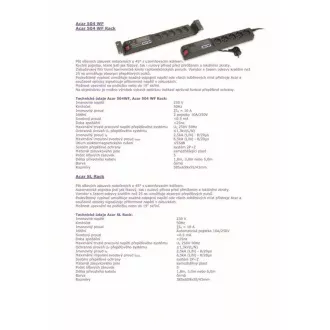 19" Acar 504WF 5x230V-5m schwarz geschalteter Schutz