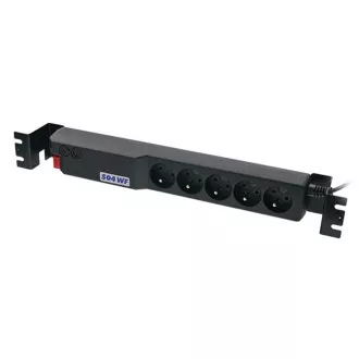 19" Acar 504WF 5x230V-5m schwarz geschalteter Schutz