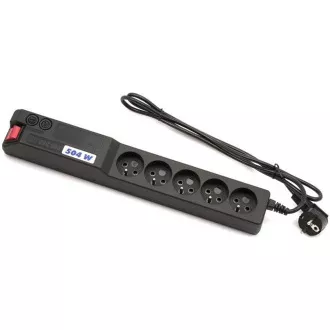 19" Acar 504WF 5x230V-5m schwarz geschalteter Schutz