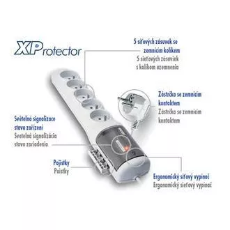 Verteilerfeld ACAR XProtector/3m 5x220V weiß Verteilerfeld ACAR XProtector/3m 5x220V weiß