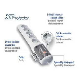 Verteilerfeld ACAR XProtector/3m 5x220V weiß Verteilerfeld ACAR XProtector/3m 5x220V weiß