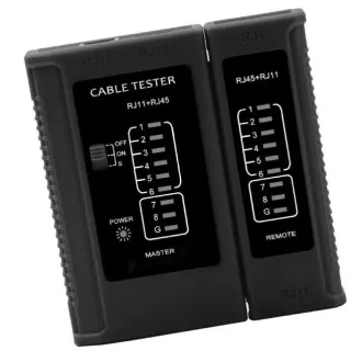 W-Star UTP Tester WS468BK, RJ45, RJ11, STP, Cat5e, Cat7, alle schwarz W-Star UTP Tester WS468BK, RJ45, RJ11, STP, Cat5e, Cat7, alle schwarz