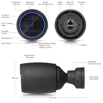 Ubiquiti UVC-AI-Pro - UniFi Protect Kamera AI Professional schwarz