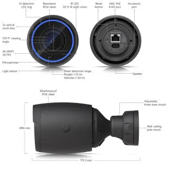 Ubiquiti UVC-AI-Pro - UniFi Protect Kamera AI Professional schwarz Ubiquiti UVC-AI-Pro - UniFi Protect Kamera AI Professional schwarz