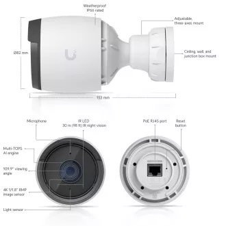 Ubiquiti UVC-G6-Bullet-W - UniFi Protect G6 Bullet, weiß