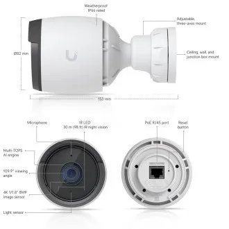 Ubiquiti UVC-G6-Bullet-W - UniFi Protect G6 Bullet, weiß Ubiquiti UVC-G6-Bullet-W - UniFi Protect G6 Bullet, weiß