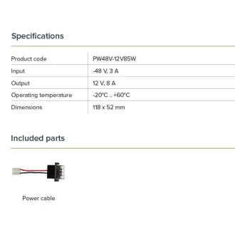 Modulares Netzgerät. 48V-Stromversorgung für CCR, 12V-Ausgang, 8A Modulares Netzgerät. 48V-Stromversorgung für CCR, 12V-Ausgang, 8A