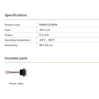 Modulares Netzgerät. 48V-Stromversorgung für CCR, 12V-Ausgang, 8A Modulares Netzgerät. 48V-Stromversorgung für CCR, 12V-Ausgang, 8A