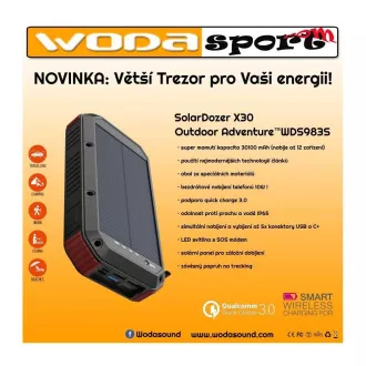 Wodasport - X30 - Solarstrombank Wodasport® SolarDozer X30, Outdoor Adventure™ 30100 mAh 7in1 Wodasport - X30 - Solarstrombank Wodasport® SolarDozer X30, Outdoor Adventure™ 30100 mAh 7in1