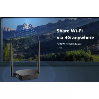 Tenda 4G05 Wi-Fi N300 4G/3G LTE Router, 2x WAN/LAN, 1x nanoSIM, IPv6, VPN, LTE Cat.4, CZ App
