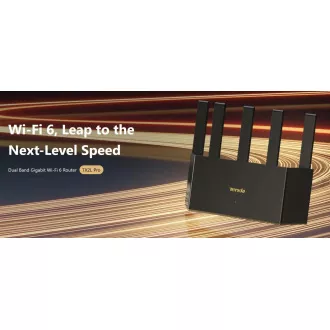 Tenda TX2L Pro AX1500 WiFi 6 Mesh Router, 1x GWAN, 3x GLAN, IPv6, 5x 6dBi Antenne, WPA3, CZ App Tenda TX2L Pro AX1500 WiFi 6 Mesh Router, 1x GWAN, 3x GLAN, IPv6, 5x 6dBi Antenne, WPA3, CZ App
