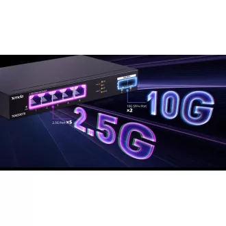 Tenda TEM2007X - Multi-Gigabit Switch, 5x 2.5G RJ45 2x 10G SFP Port, MAC 16K, 6kV Schutz Tenda TEM2007X - Multi-Gigabit Switch, 5x 2.5G RJ45 2x 10G SFP Port, MAC 16K, 6kV Schutz
