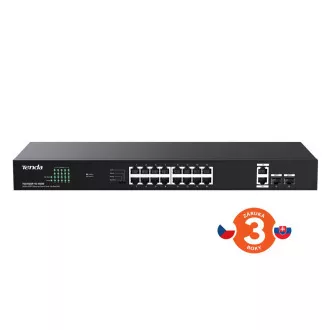 Tenda TEG1120P-16-150W PoE  Gigabit Switch 16x 1Gbps PoE  802.3af/at   2x SFP   2x RJ45, 135W, Rack