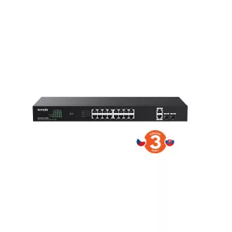 Tenda TEG1120P-16-150W PoE  Gigabit Switch 16x 1Gbps PoE  802.3af/at   2x SFP   2x RJ45, 135W, Rack