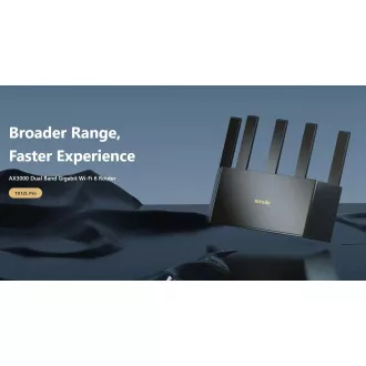 Tenda TX12L Pro AX3000 WiFi 6 Mesh Router, 1x GWAN, 3x GLAN, IPv6, 5x 6dBi, WPA 3, CZ app Tenda TX12L Pro AX3000 WiFi 6 Mesh Router, 1x GWAN, 3x GLAN, IPv6, 5x 6dBi, WPA 3, CZ app