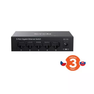 Tenda TEG1005M - 5x 10/100/1000 Mbps Metall Switch, lüfterlos - Lüfterlos, 6 kV Schutz