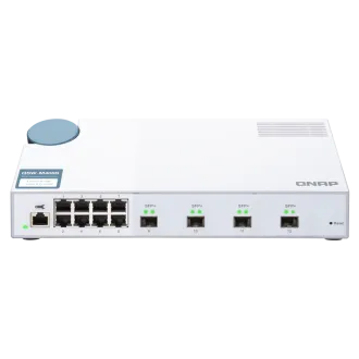QNAP-gesteuerter Switch QSW-M408S (12 Ports: 8x Gigabit-Ports   4x 10G-SFP -Ports)