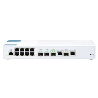 QNAP-gesteuerter Switch QSW-M408-2C (12 Ports: 8x Gigabit-Ports   4x 10G SFP  / 2x 10GbE-Kombi-Ports)