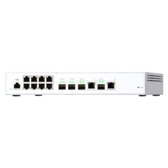 QNAP-gesteuerter Switch QSW-M408-2C (12 Ports: 8x Gigabit-Ports   4x 10G SFP  / 2x 10GbE-Kombi-Ports)