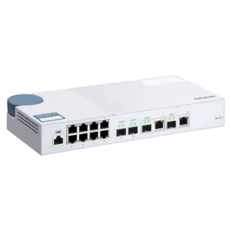 QNAP-gesteuerter Switch QSW-M408-2C (12 Ports: 8x Gigabit-Ports   4x 10G SFP  / 2x 10GbE-Kombi-Ports)