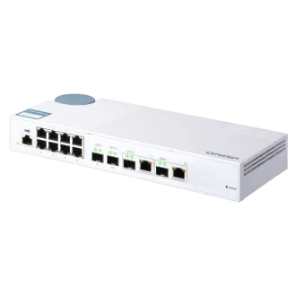 QNAP-gesteuerter Switch QSW-M408-2C (12 Ports: 8x Gigabit-Ports   4x 10G SFP  / 2x 10GbE-Kombi-Ports)