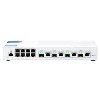 QNAP verwalteter Switch QSW-M408-4C (12 Anschlüsse: 8x Gigabit-Anschluss   4x 10G SFP  / 10GbE Combo-Anschlüsse)