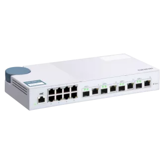 QNAP verwalteter Switch QSW-M408-4C (12 Anschlüsse: 8x Gigabit-Anschluss   4x 10G SFP  / 10GbE Combo-Anschlüsse)