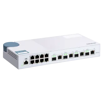 QNAP verwalteter Switch QSW-M408-4C (12 Anschlüsse: 8x Gigabit-Anschluss   4x 10G SFP  / 10GbE Combo-Anschlüsse)