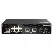 QNAP verwalteter Switch QSW-M2106R-2S2T (6x 2.5GbE RJ45, 2x 10GbE RJ45, 2x 10GbE SFP , geringe Breite)