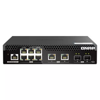 QNAP verwalteter Switch QSW-M2106R-2S2T (6x 2.5GbE RJ45, 2x 10GbE RJ45, 2x 10GbE SFP , geringe Breite) QNAP verwalteter Switch QSW-M2106R-2S2T (6x 2.5GbE RJ45, 2x 10GbE RJ45, 2x 10GbE SFP , geringe Breite)