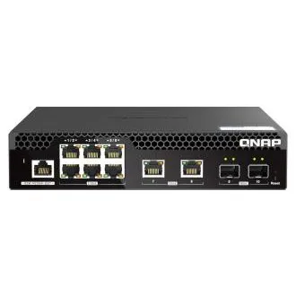 QNAP verwalteter Switch QSW-M2106R-2S2T (6x 2.5GbE RJ45, 2x 10GbE RJ45, 2x 10GbE SFP , geringe Breite)