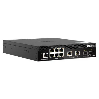 QNAP verwalteter Switch QSW-M2106R-2S2T (6x 2.5GbE RJ45, 2x 10GbE RJ45, 2x 10GbE SFP , geringe Breite)