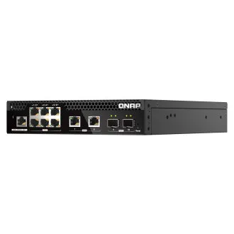QNAP verwalteter Switch QSW-M2106R-2S2T (6x 2.5GbE RJ45, 2x 10GbE RJ45, 2x 10GbE SFP , geringe Breite)