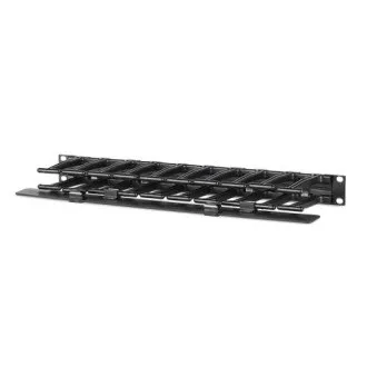 Horizontaler Kabelmanager, 1U einseitig mit Abdeckung Horizontaler Kabelmanager, 1U einseitig mit Abdeckung