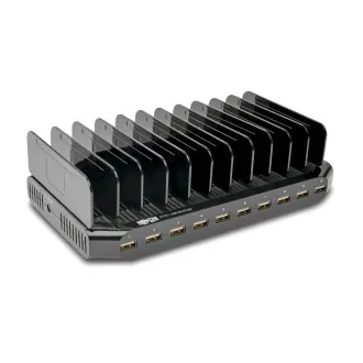 USB-Ladestation mit Stauraum, Ausgang 10x 12V, 8A, 96W, Schuko-Netzkabel USB-Ladestation mit Stauraum, Ausgang 10x 12V, 8A, 96W, Schuko-Netzkabel