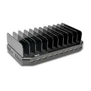 USB-Ladestation mit Stauraum, Ausgang 10x 12V, 8A, 96W, Schuko-Netzkabel