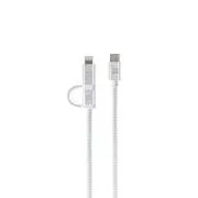 ER POWER Duales Kabel USB-C C/L Mfi 100cm weiß