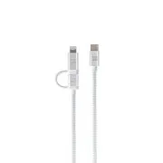 ER POWER Doppelkabel USB-C C/L Mfi 200cm weiß