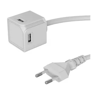 Steckdosen-Verlängerung. PowerCube USBcube EXTENDED 4x USB-A Weiß (3A), Kabel 1,5m