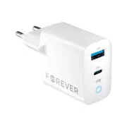 Schnellladegerät Forever GaN TC-06-65AC PD QC 1x USB-C 1x USB 65W weiß