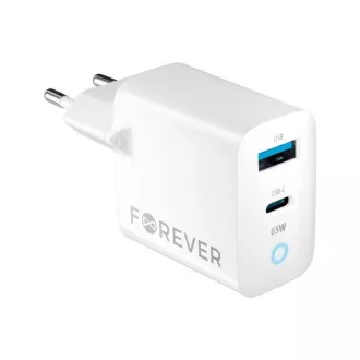 Schnellladegerät Forever GaN TC-06-65AC PD QC 1x USB-C 1x USB 65W weiß