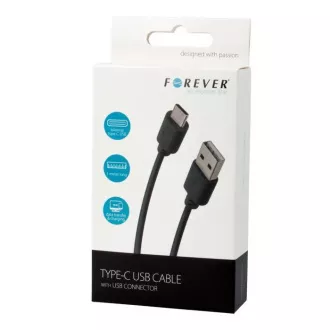 Forever USB/USB-C 1m 1A Datenkabel schwarz Forever USB/USB-C 1m 1A Datenkabel schwarz
