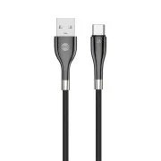 Forever Sleek USB/USB-C Datenkabel 1m 3A schwarz