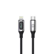 Datenkabel mit LCD Forever USB-C/Lightning 1m 27W schwarz
