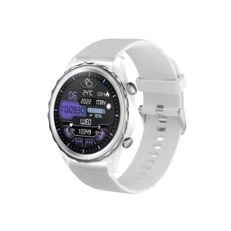 CARNEO Queen HR /44mm/Silber/Sportband/Weiß CARNEO Queen HR /44mm/Silber/Sportband/Weiß